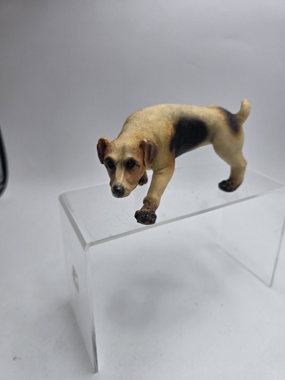 Jack Russell Terrier Dog Statue Figurine Lifted Leg Peeing Marking Pose Resin